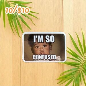 Funny Meme Sticker – “I’m So Confused” Baby Face – 3”